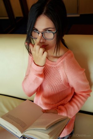Chick plays with glasses photo 4