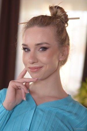 Alice Klay teases him on the desk photo 2